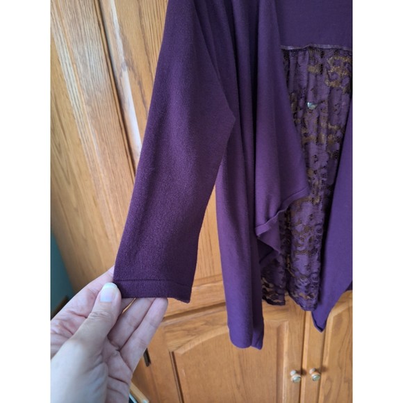 Lane Bryant Lightweight Open-Front drape lace back cardigan Size 10/12 - Picture 5 of 5